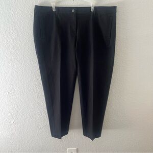 Eileen Fisher Organic Cotton Black Trouser Pants Size XL